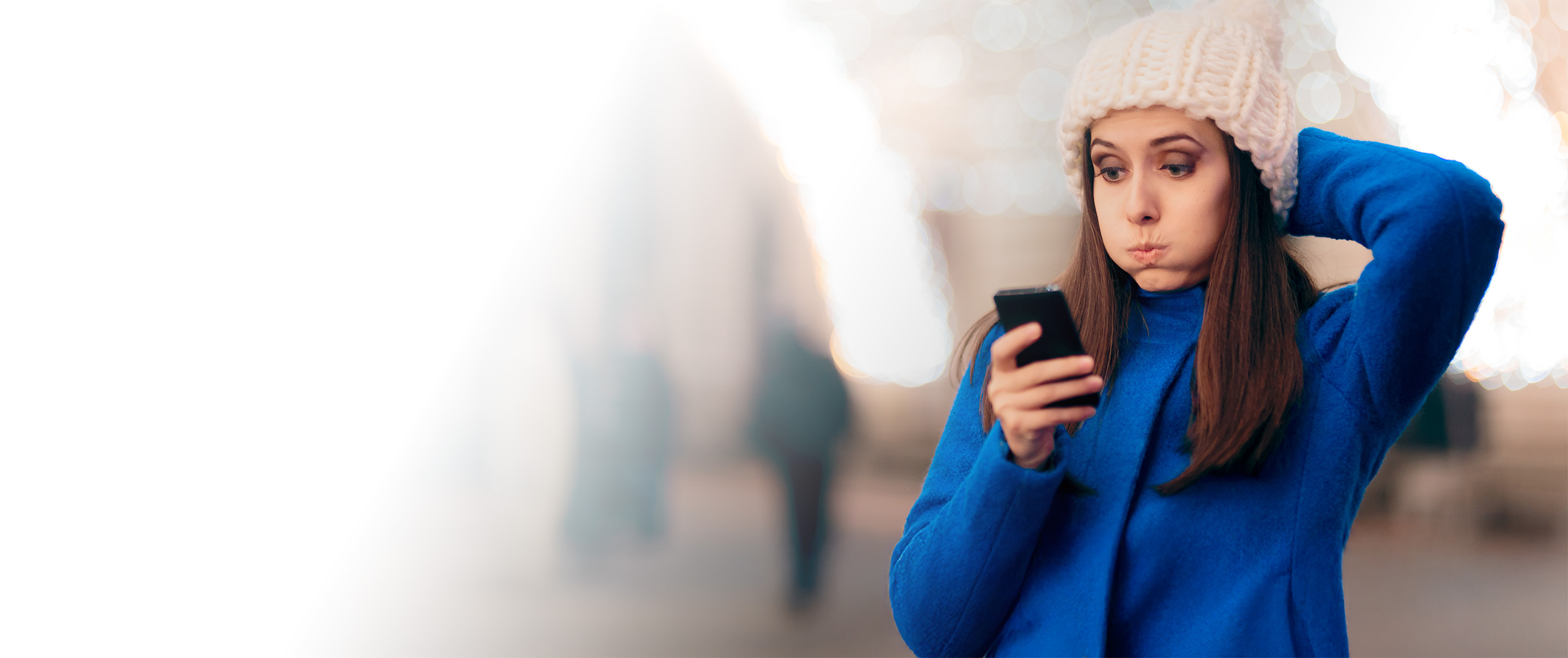 women looking at her phone