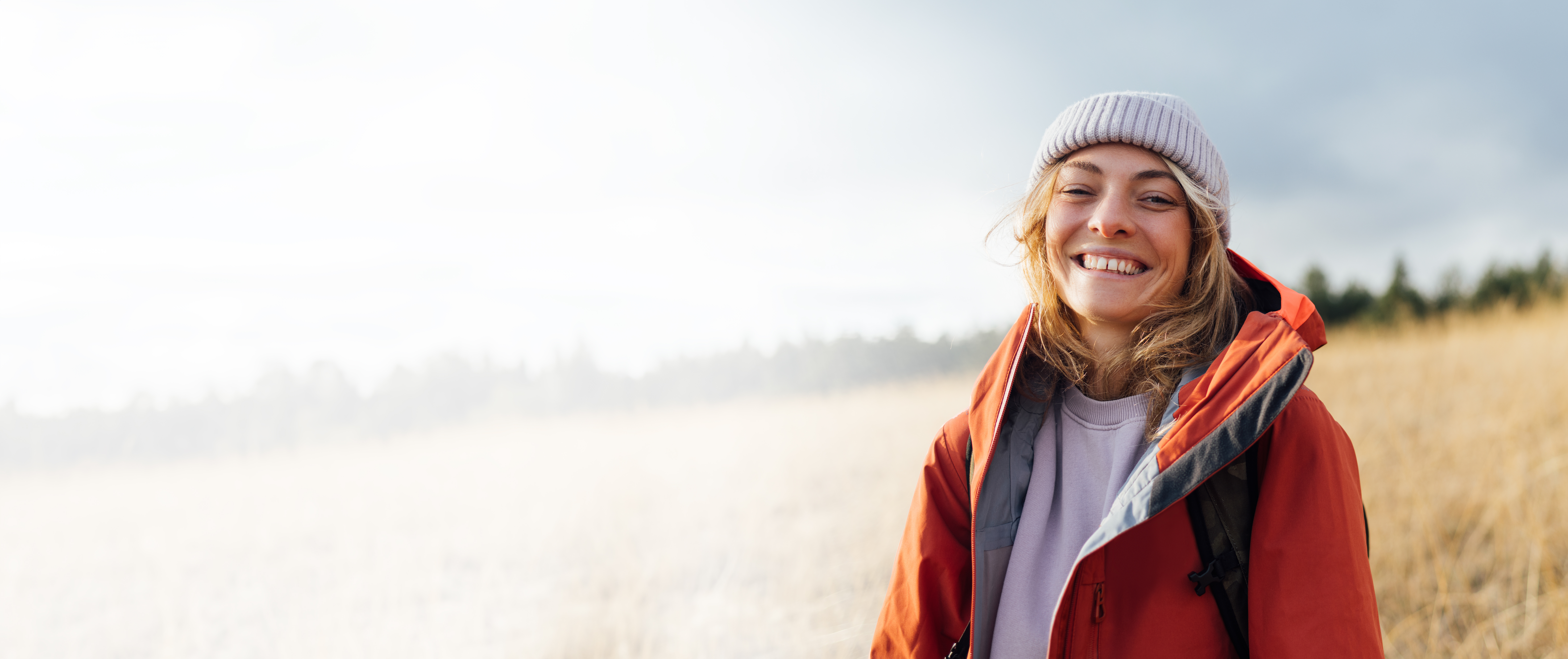 women outside smiling 